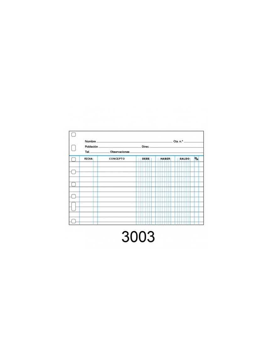 RECAMBIO MULTIFIN 4º APAISADO CUENTAS CTES. 3003
