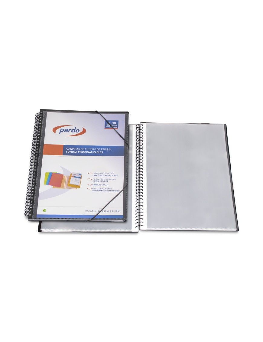 CARPETA ESPIRAL 60 FUNDAS PERS. GOMAS PARDO
