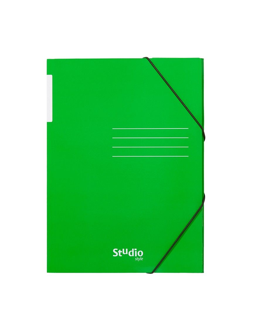 CARPETA GOMAS SOLAPAS STUDIO CARTON VERDE