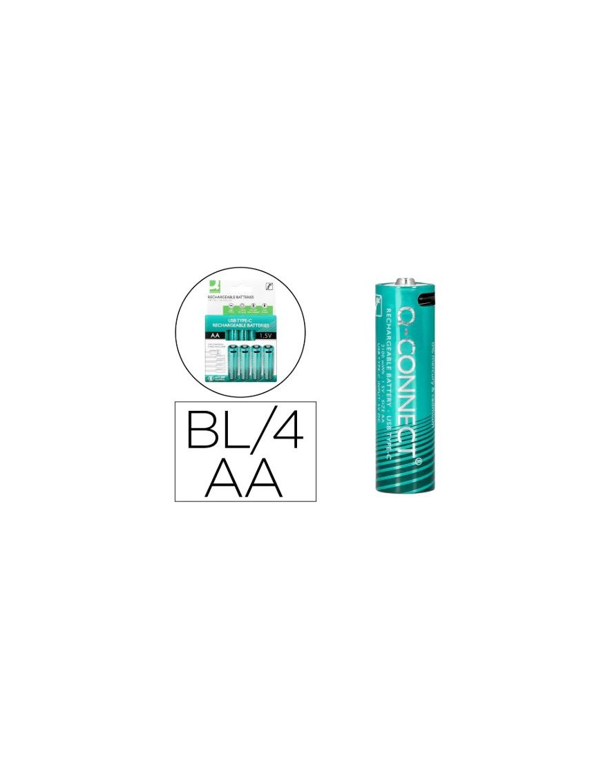 PILA AA RECARGABLE POR USB-C BLISTER DE 4 UNIDADES