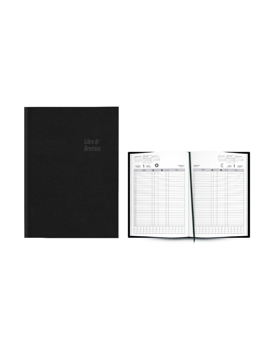 LIBRO DE RESERVAS 2 DIAS PAGINA 22X31 NEGRO