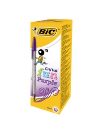BOLIGRAFOS BIC FUN COLOR LILA C/20