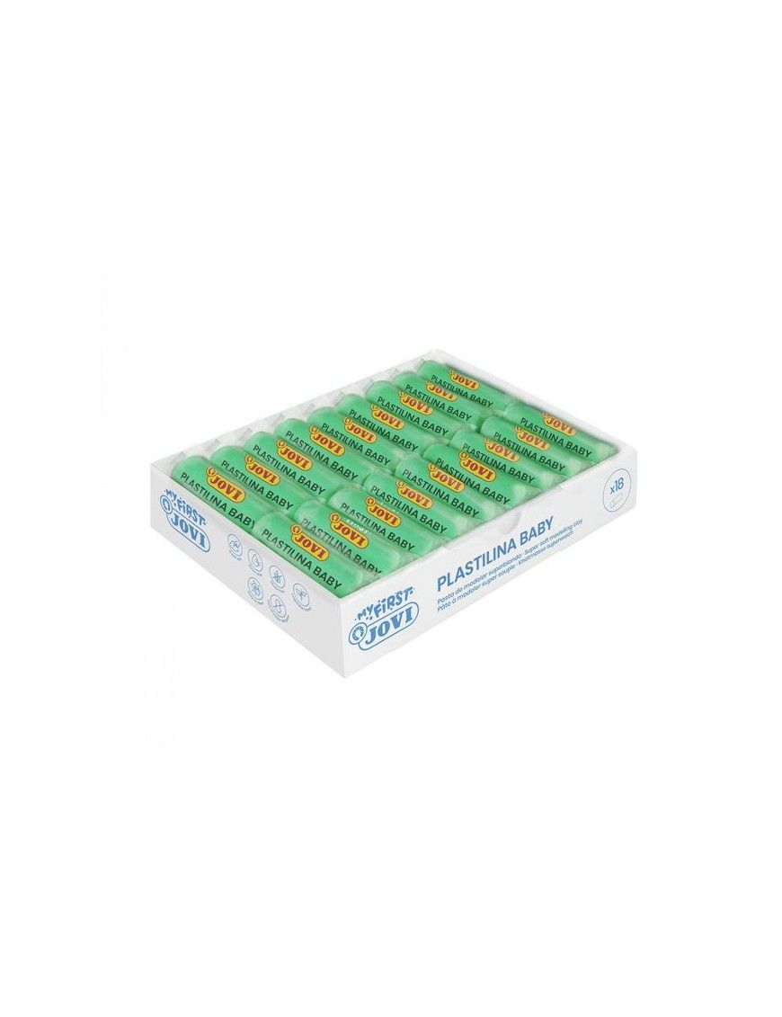 CAJA 18 UNID. PLASTILINA BABY VERDE