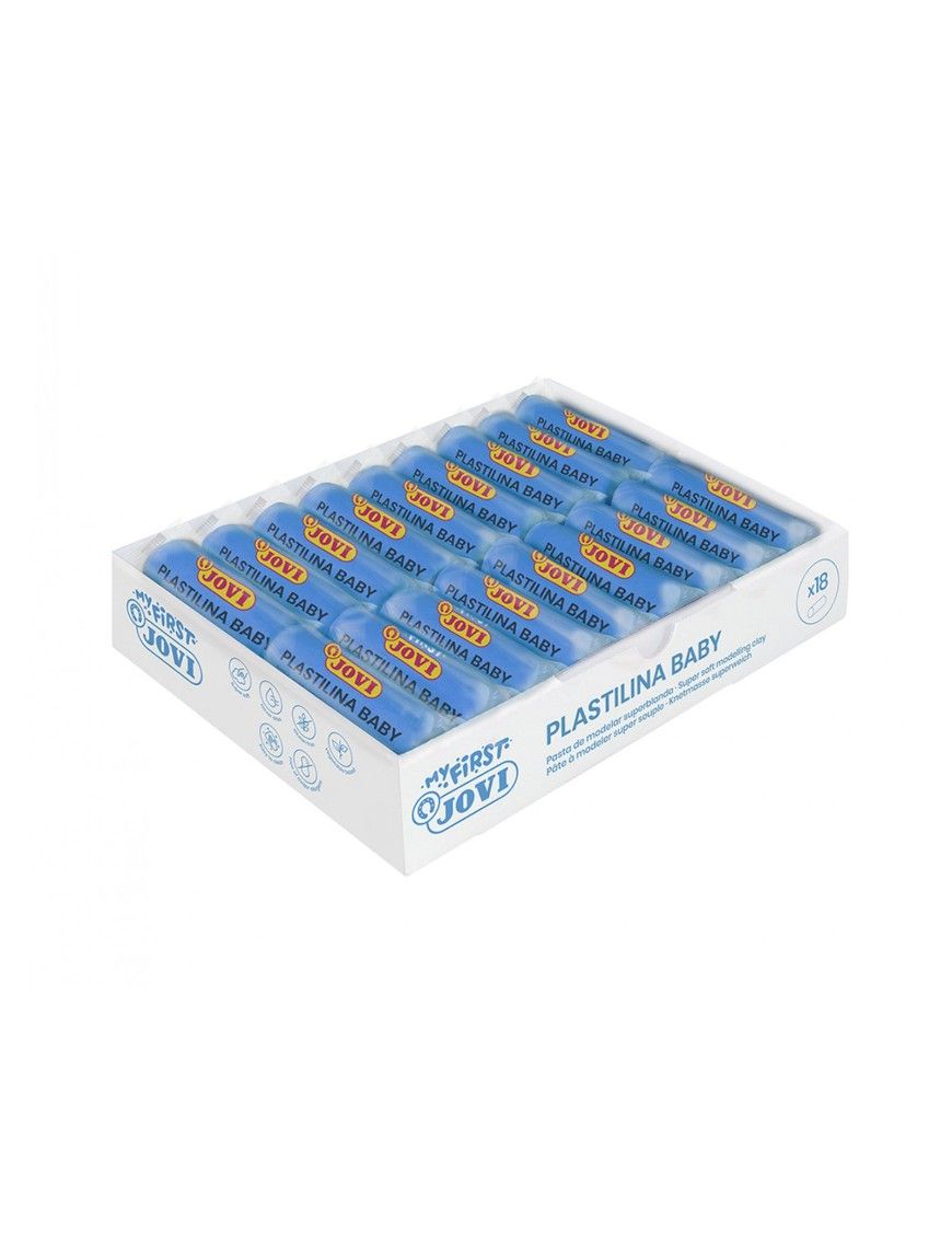 CAJA 18 UNID. PLASTILINA BABY AZUL