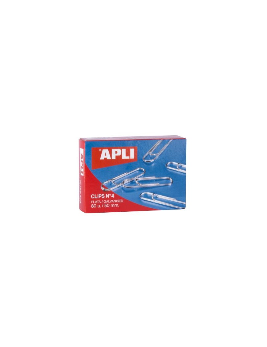 CLIPS PLATEADOS Nº4 APLI 50 MM C/80 UDS