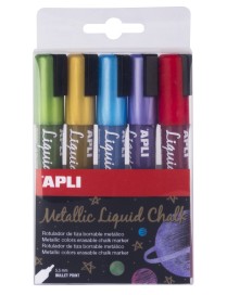 ROTULADOR TIZA LIQUIDA METALIC PACK 5