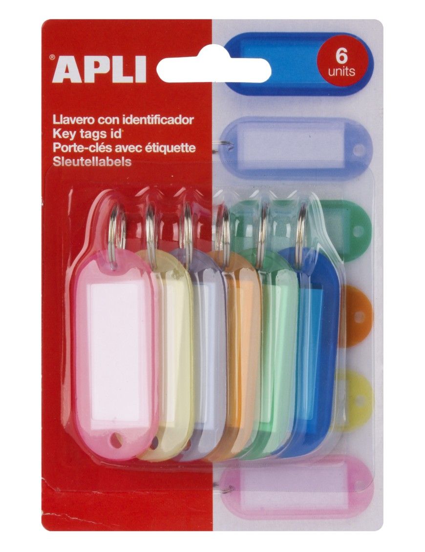 BOLSA 6 LLAVEROS COLORES TRANSLUCIDOS