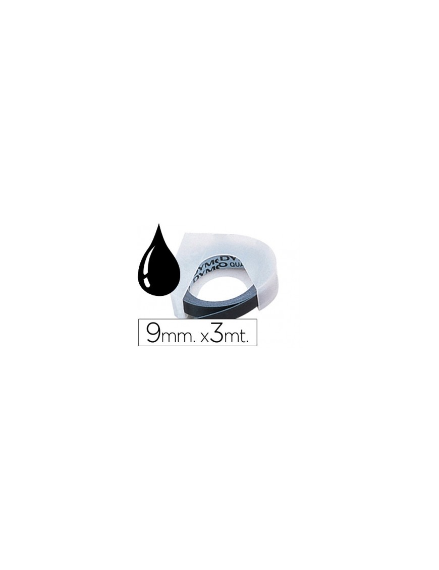 CINTA DYMO 3 MTS.X 9 MM.NEGRA.