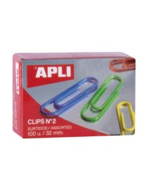 CLIPS COLORES PLASTIFICADOS Nº 2 APLI