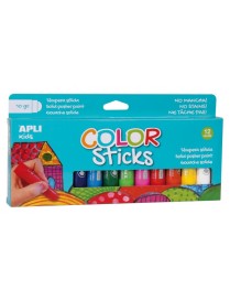PACK DE 12 STICKS DE TEMPERA SOLIDA 10 GRAMOS APLI