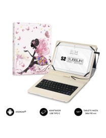 SUBBLIM funda de tablet con teclado usb KEYTAB USB