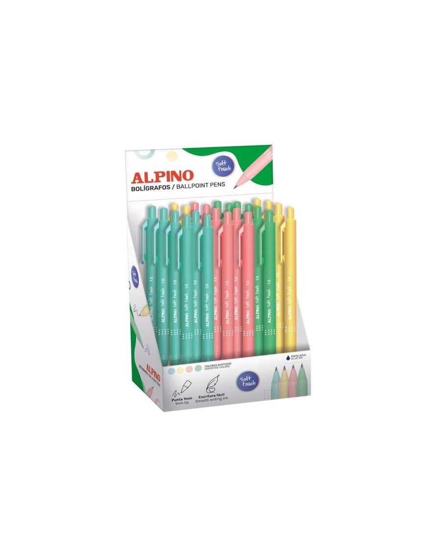 BOLIGRAFO ALPINO SOFT TOUCH PASTEL SURT. 24 UD.