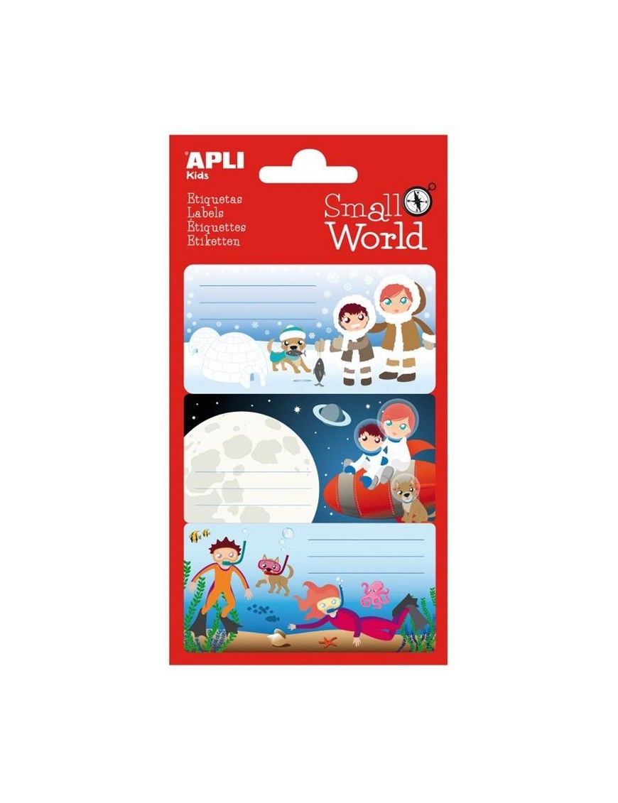 PEGATINAS ESCOLARES APLI KIDS SMALL WORLD POLO-LUN