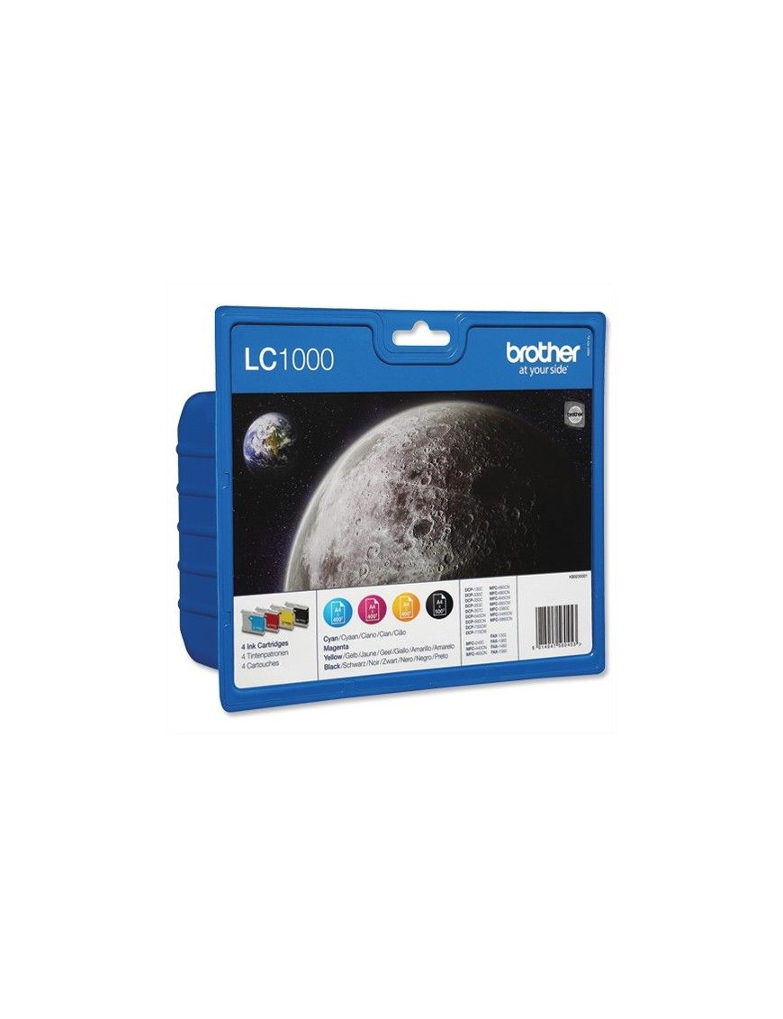 PACK 4 CARTUCHOS COLORES BROTHER LC1000. 142411
