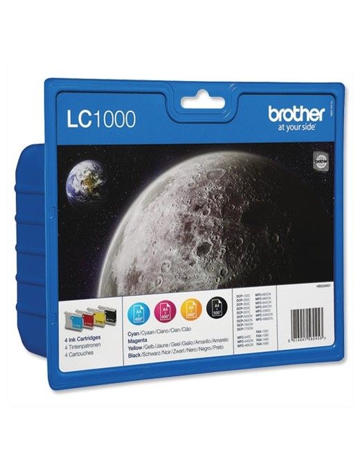 PACK 4 CARTUCHOS COLORES BROTHER LC1000. 142411