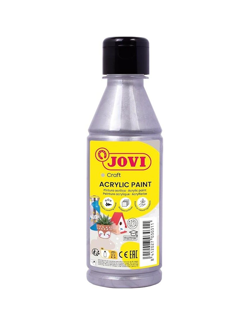 PINTURA ACRILICA MULTIUSO JOVIDECOR 250 ML PLATA