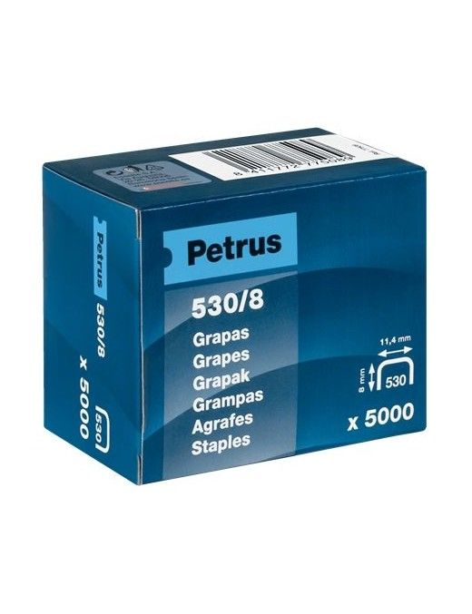 CAJA DE 5000 GRAPAS CLAVADORA PETRUS 530/8
