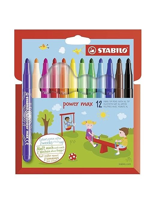 ROTULADOR STABILO POWER MAX DE 12 UN.