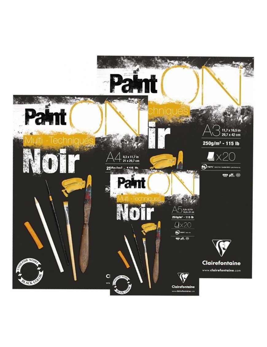 BLOCS PAINTON NEGRO A4 20H 250G EXACLAIR