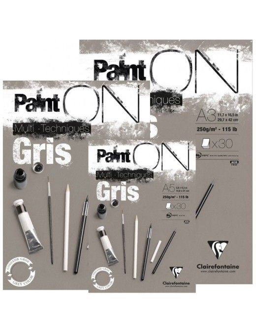 BLOCS PAINTON GRIS A5 30H 250G EXACLAIR