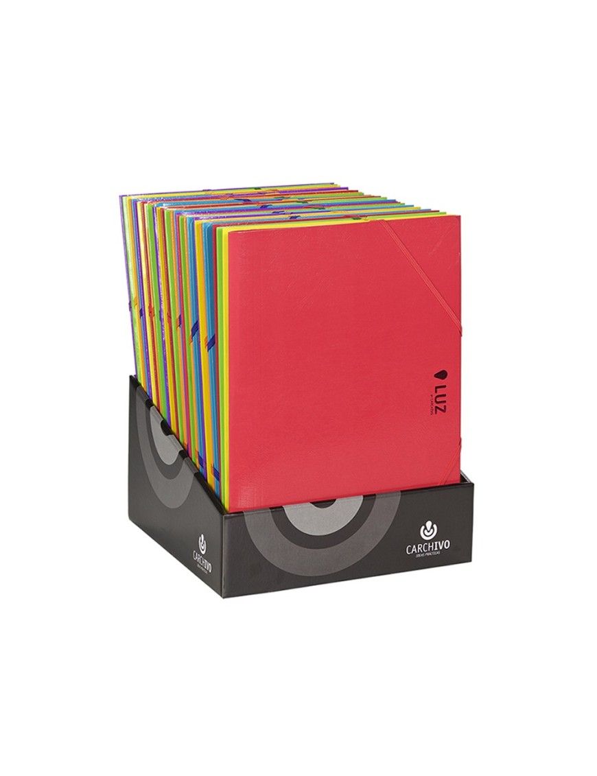 CARPETA GOMAS SOLAPAS CARTON BRILLO LUZ SURT