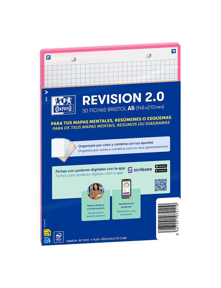 FICHA REVISION A5 CUADRICULA 30FICHAS 5X5 ROSA