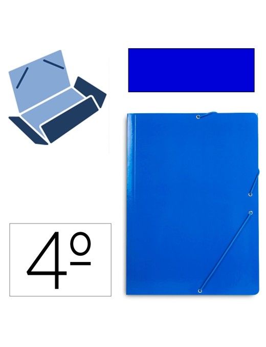 CARPETA GOMAS Y SOLAPAS 4º GOFRADO Nº8 AZUL