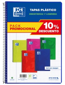 BLOC OXFORD PLASTICO Fº 4X4 80H 90 G PACK