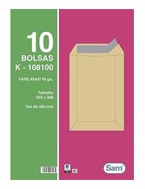 SOBRE PAQ 10 BOLSA 260X360