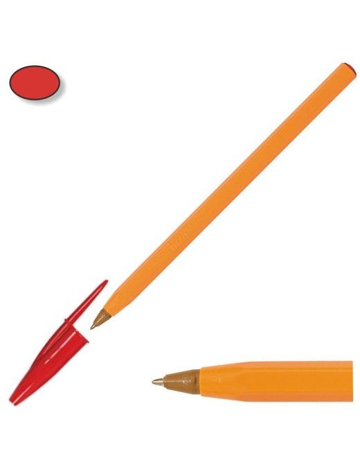 BOLIGRAFO BIC NARANJA PUNTA FINA ROJO.