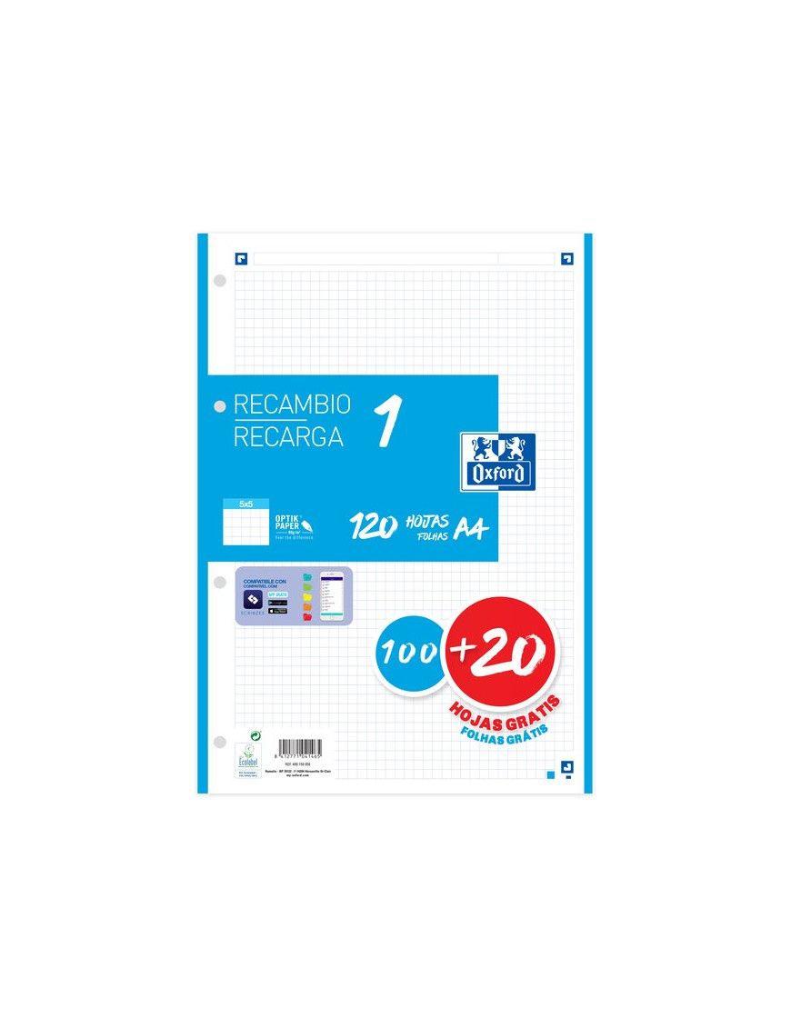 RECAMBIO COLOR 100+20 OXFORD TURQUESA