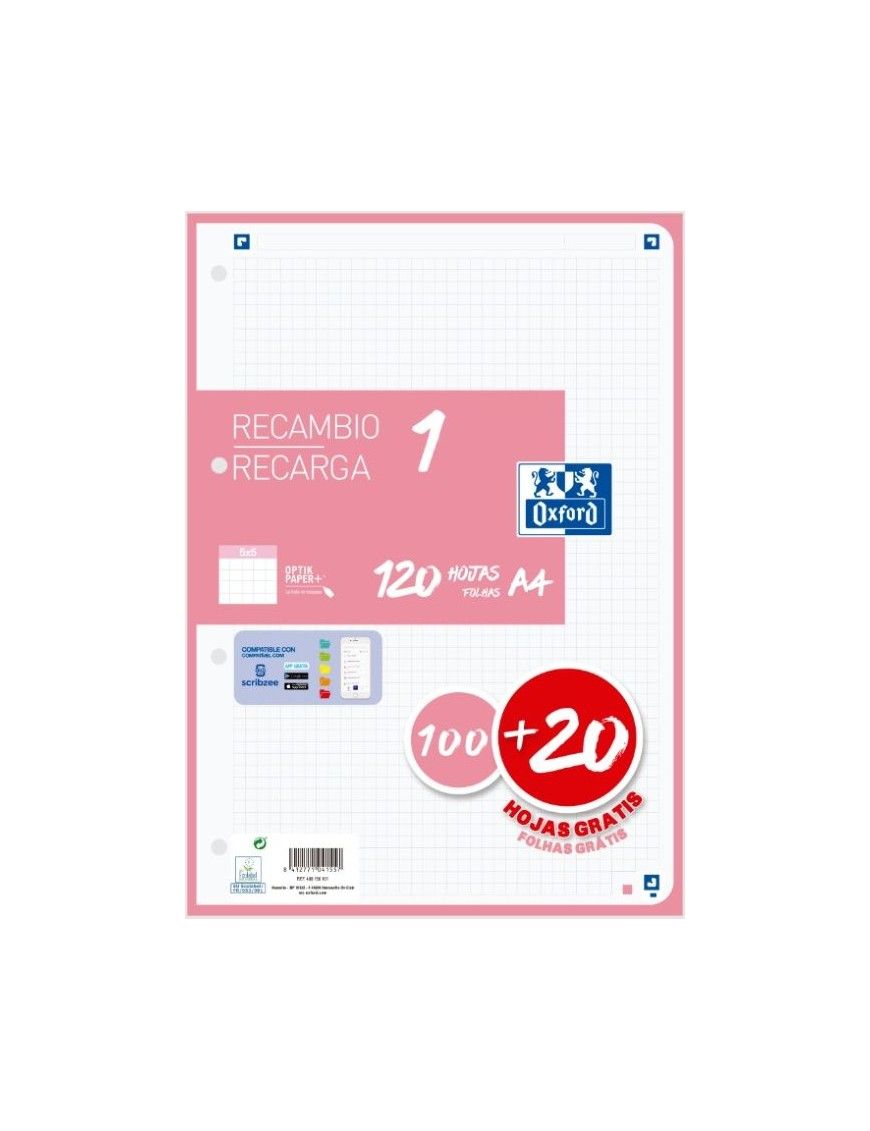 RECAMBIO COLOR 100+20 OXFORD CHICLE