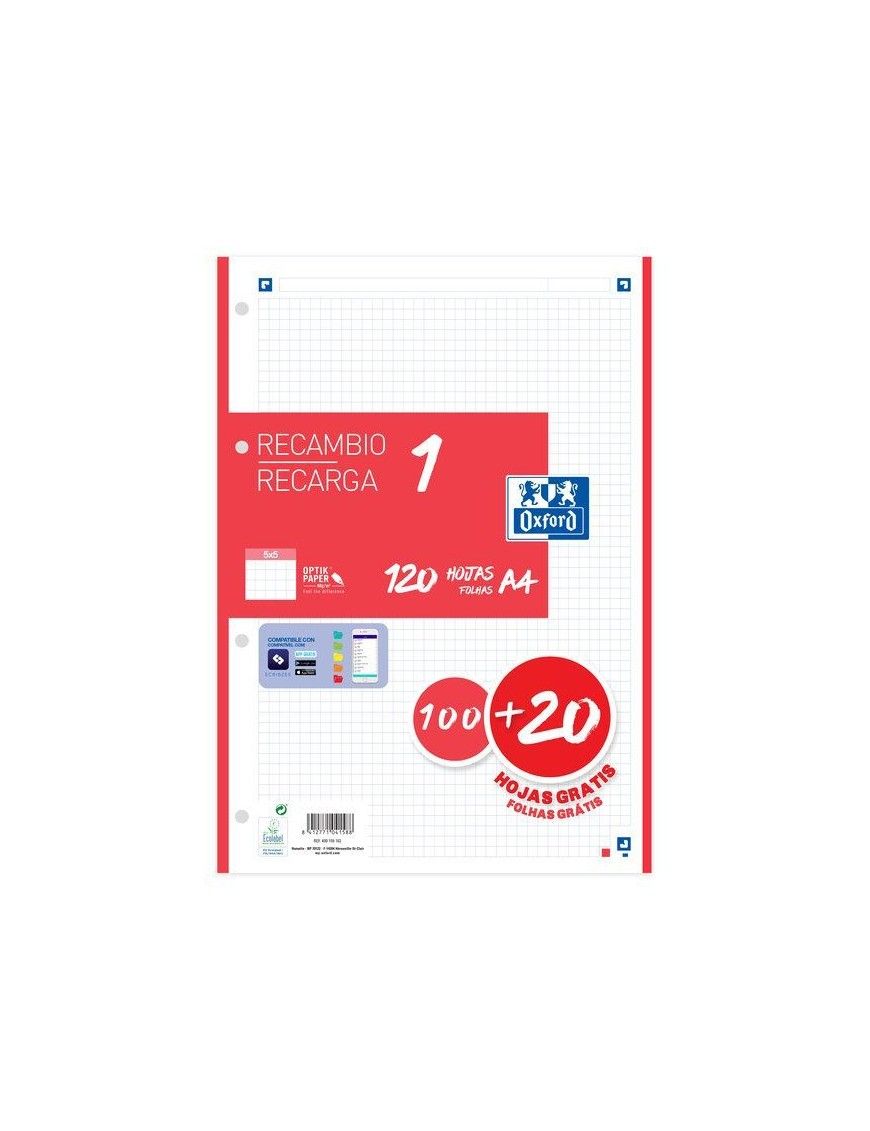 RECAMBIO COLOR 100+20 OXFORD ROJO