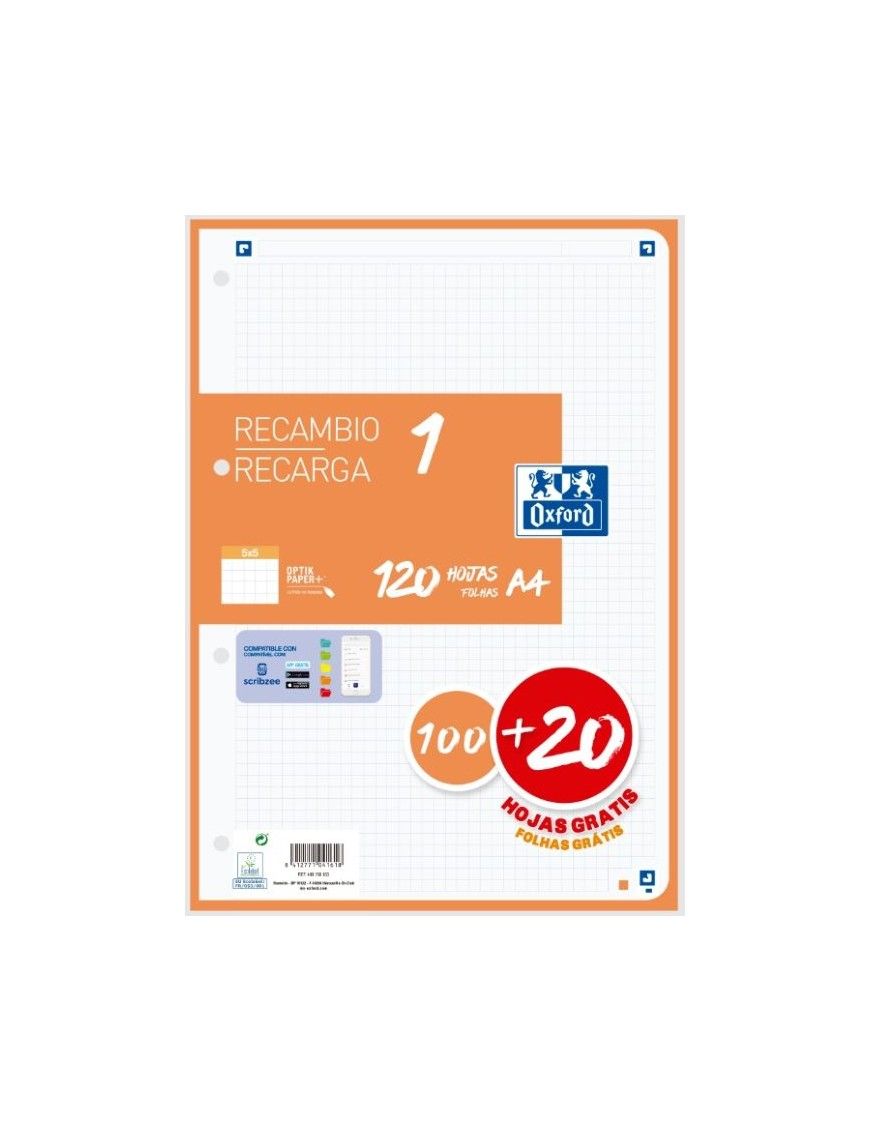 RECAMBIO COLOR 100+20 OXFORD NARANJA