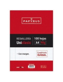 RECAMBIO CUADRICULA 100H 90GR MARGEN PAPYRUS