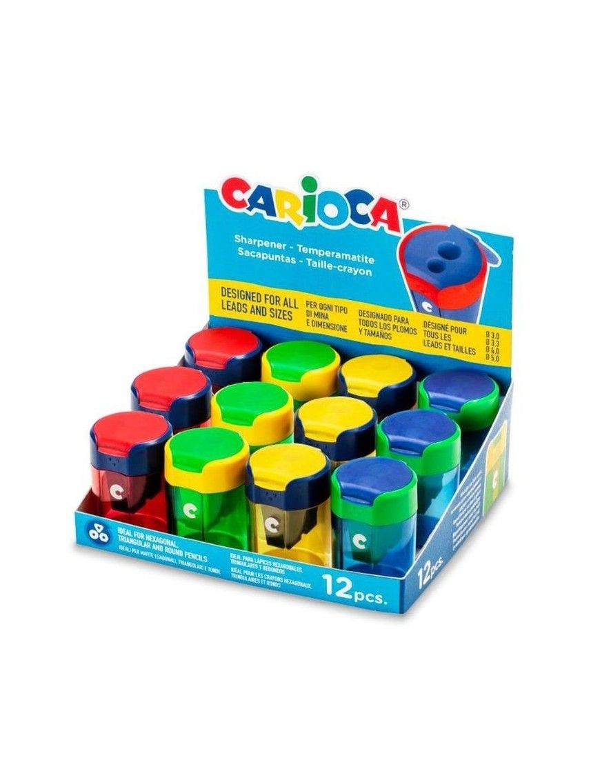 CARIOCA SACAPUNTAS 2 BOCAS DEPOSITO 12 PCS