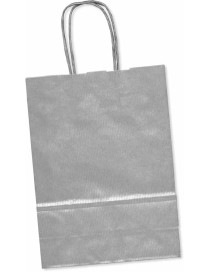 BOLSA KRAFT PLATA "L" 32+14x40