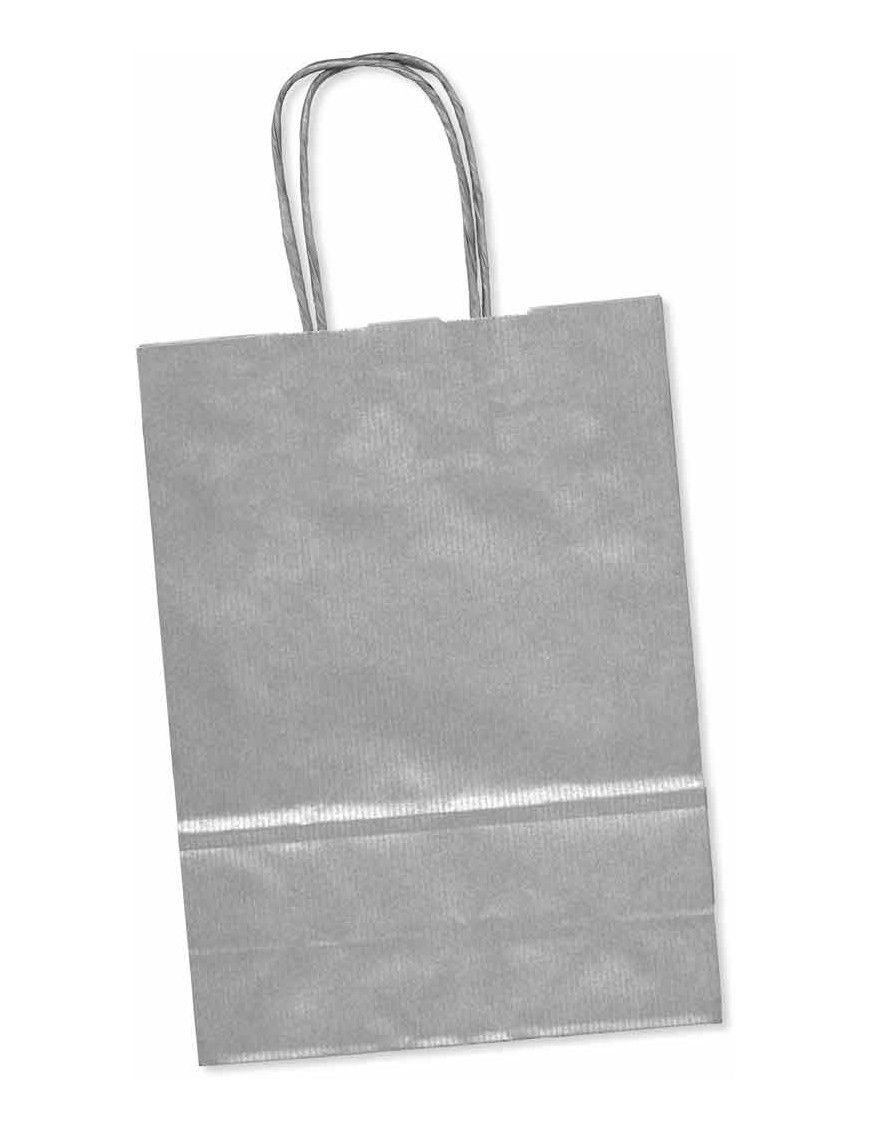 BOLSA KRAFT PLATA "L" 32+14x40