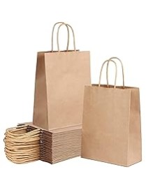 BOLSA KRAFT PLATA "XS" 18+8x24