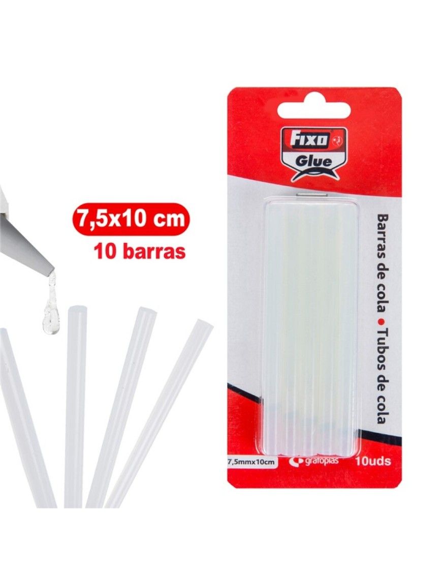 BLISTER 10 BARRAS SILICONA 7.5X100 FIXO