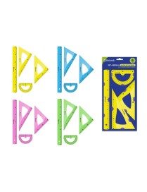 SET 4 REGLAS PVC NEON GLOW IN THE DARK 30CM