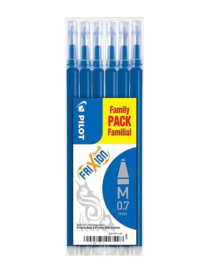 BLISTER 6 RECAMBIOS FRIXION BALL CLICKER AZUL