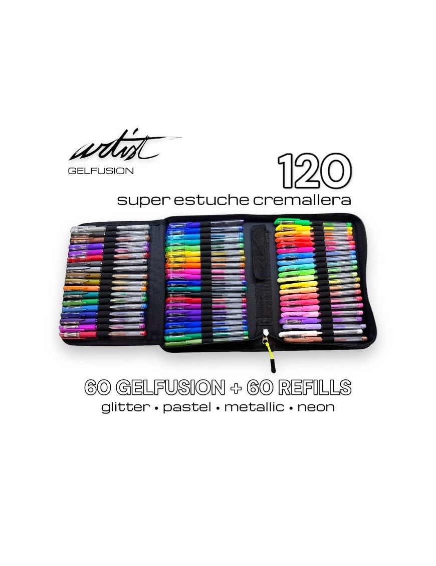 SET 60 BOLIS GEL 0,8MM Y 60 RECAMBIOS ,5 TINTAS