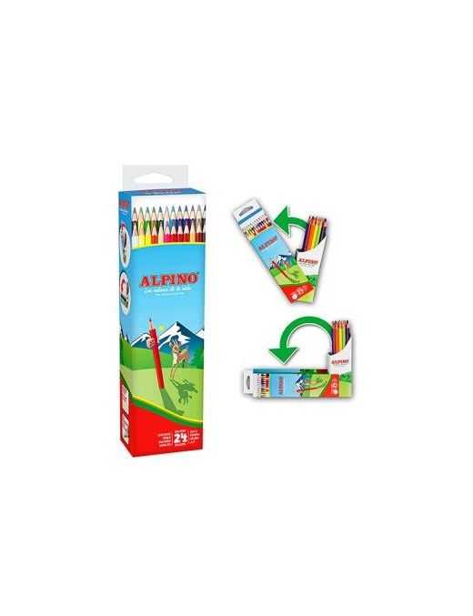 ALPINO CAJA DE 24 LAPICES DE COLORES FLIPBOX