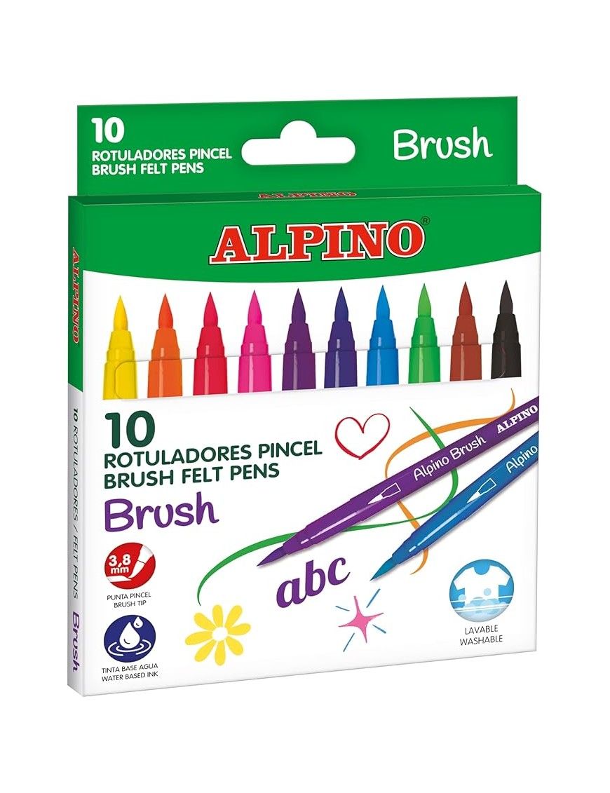 ROTULADOR 10 ALPINO PUNTA PINCEL
