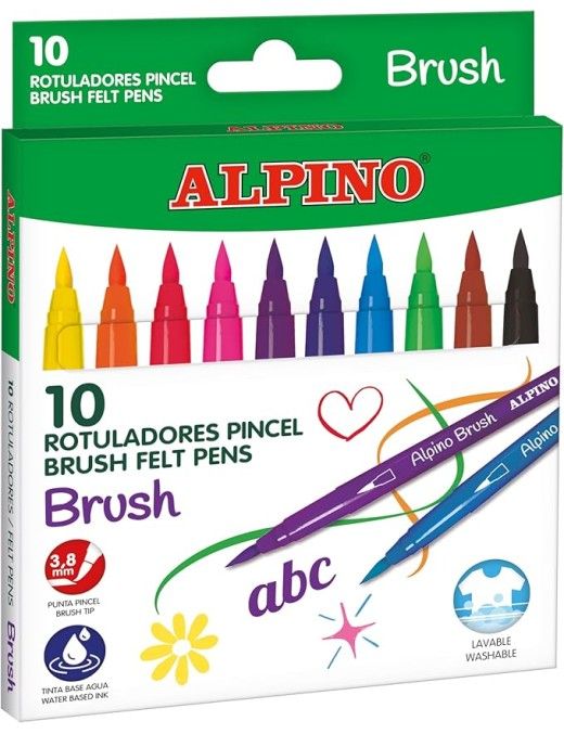 ROTULADOR 10 ALPINO PUNTA PINCEL