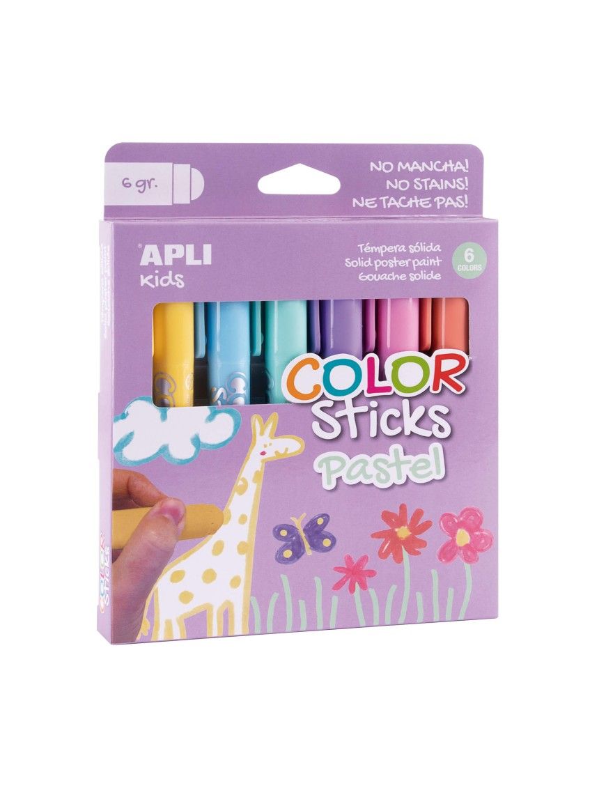 TEMPERA SOLIDA APLI PASTEL CAJA 6