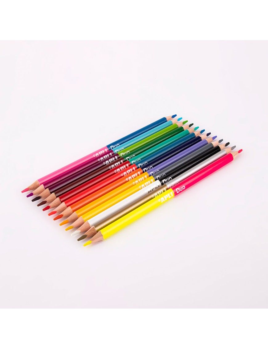CAJAS LAPICES COLORES CAJA DE 12 FLUOR DUO