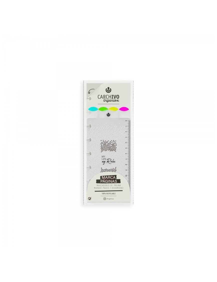 MARCAPAGINAS INGENIOX PP TRANS/NEON 4 POSICIONES