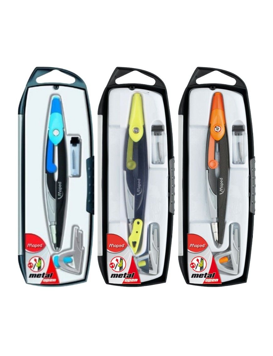 COMPAS ESTUCH 3 PIEZAS OPEN METAL MAPED